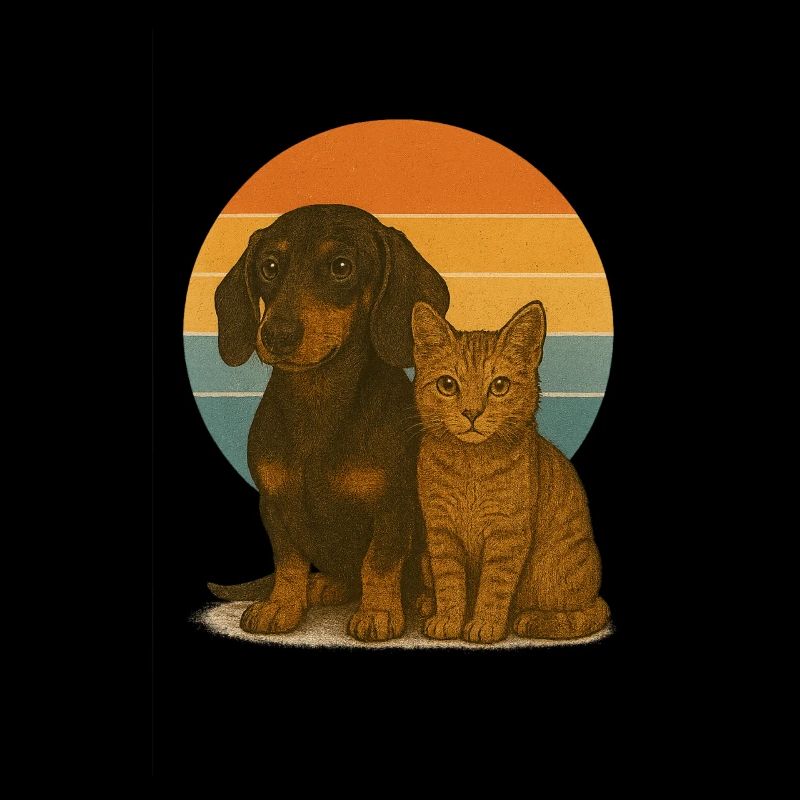 Teckel et chat