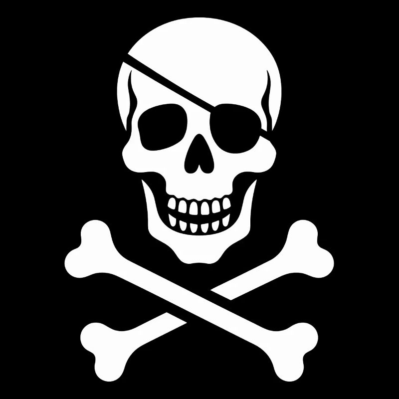 Skull and bones cross design