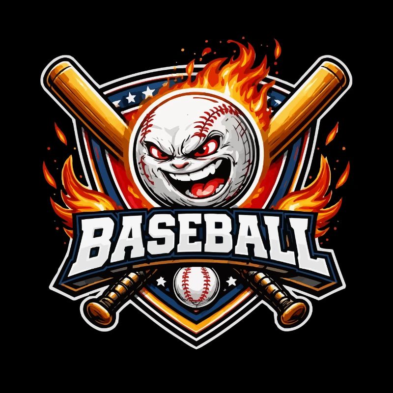 Flammendes Baseball-Maskottchen