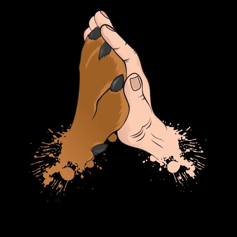 Patte de chien et de la main - High Five - Dessin