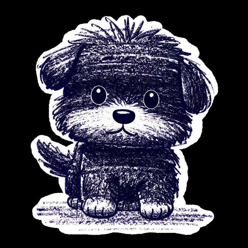 Chiot flou (bleu)