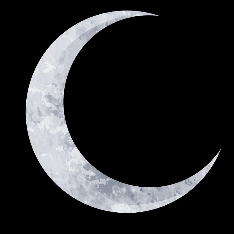 delicate shimmering silver moon