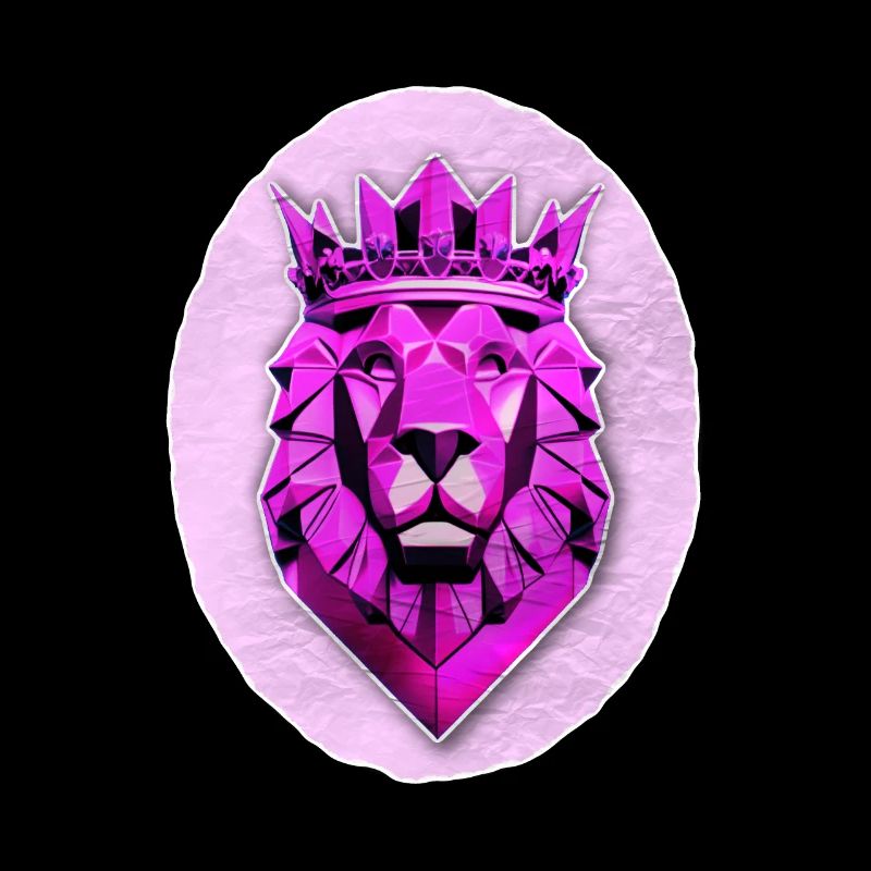 Geometrischer Löwe mit Magenta-Krone