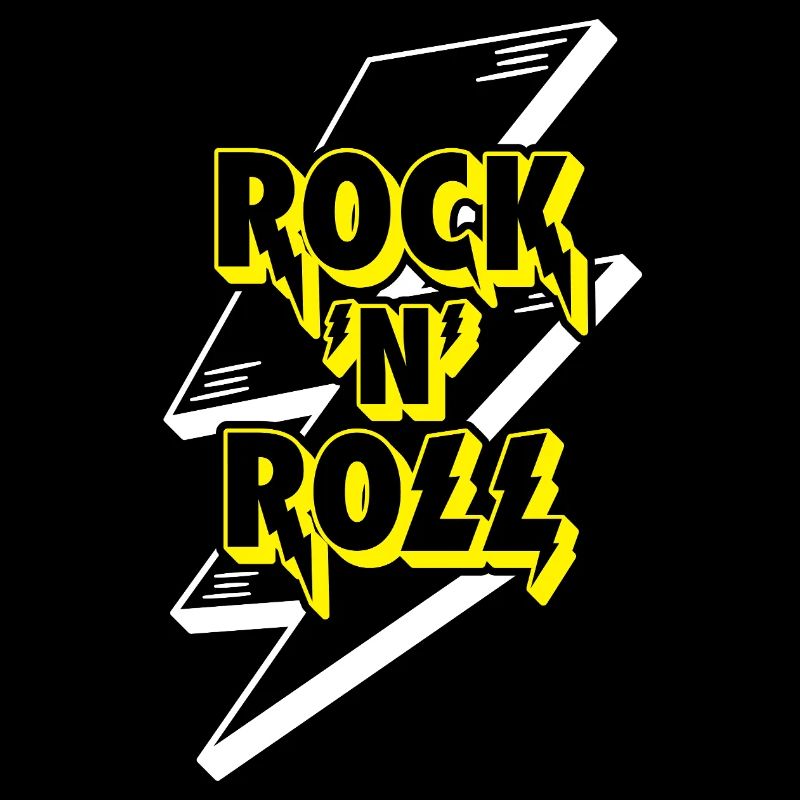 Rock 'N' Roll Lightning Bolt 3D Logo