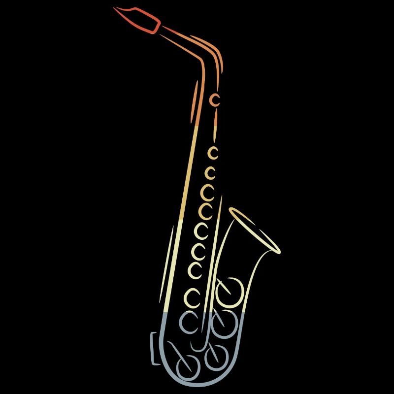 Vintage Saxophon Zeichnung