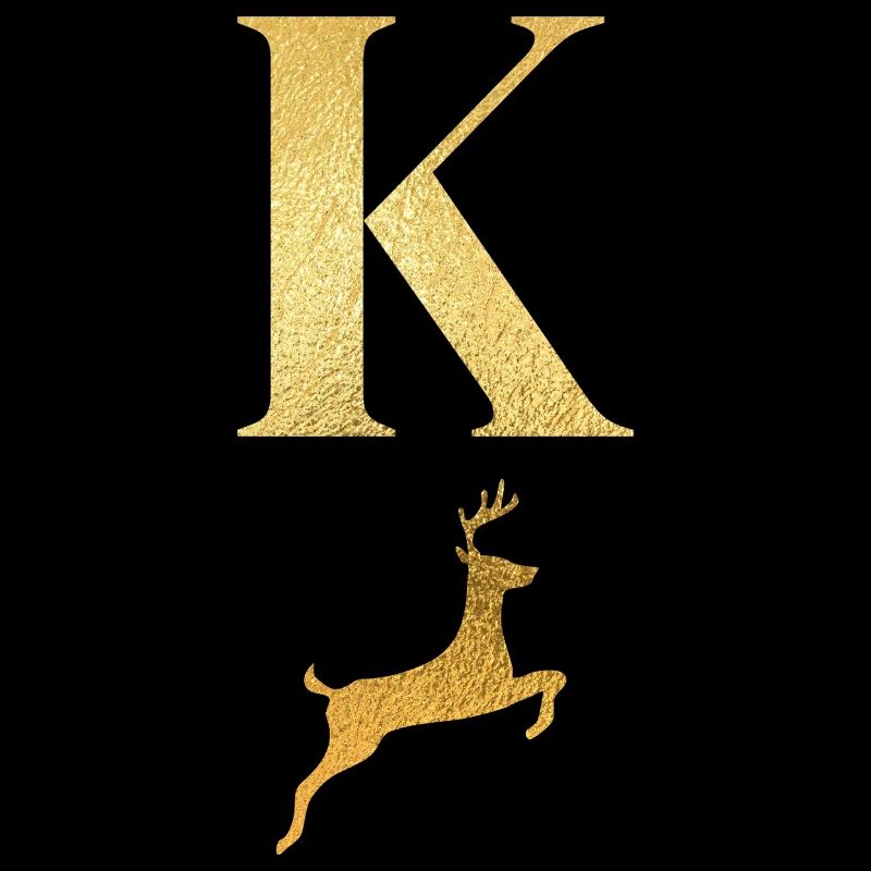 Lettre k cerf doré - idée cadeau