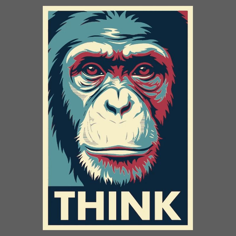 Affiche pop art Monkey Thinking