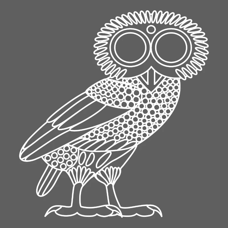Eule der Athene [White Outline (nur Eule)]