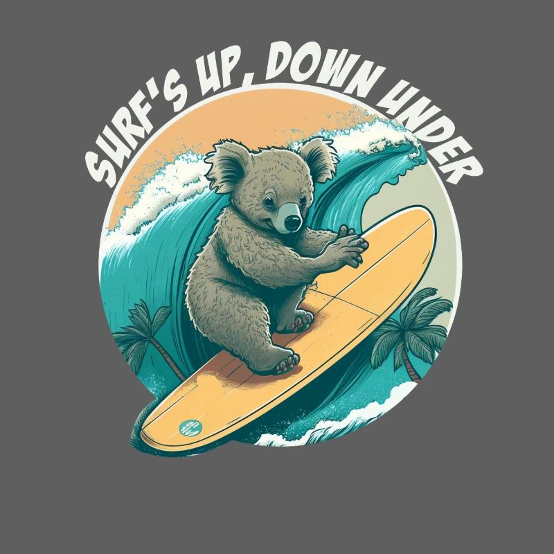 Down under surfing koala bear