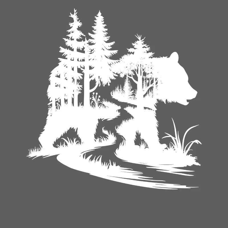 Silhouette d’ours Art forestier