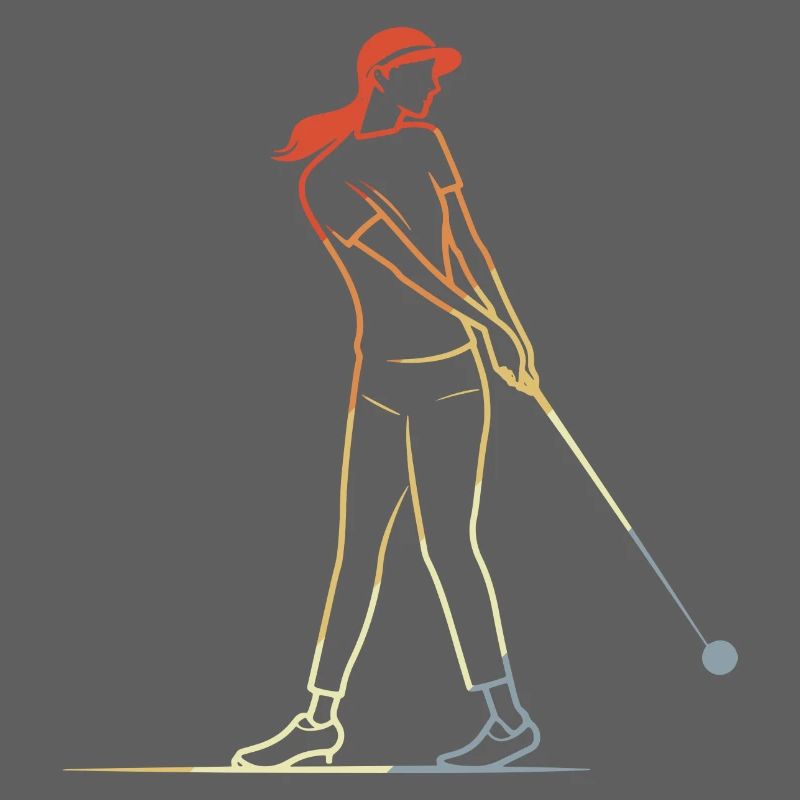 Dessin au trait de golfeuse
