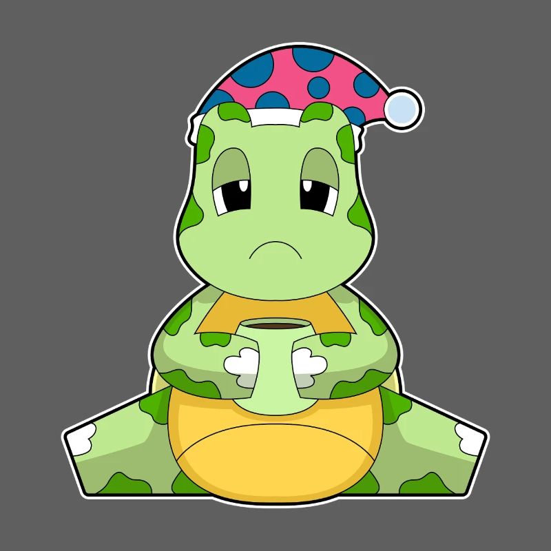 Turtle cup of coffee