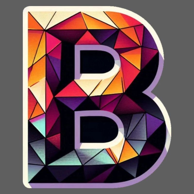 Buchstabe B Polygon bunt