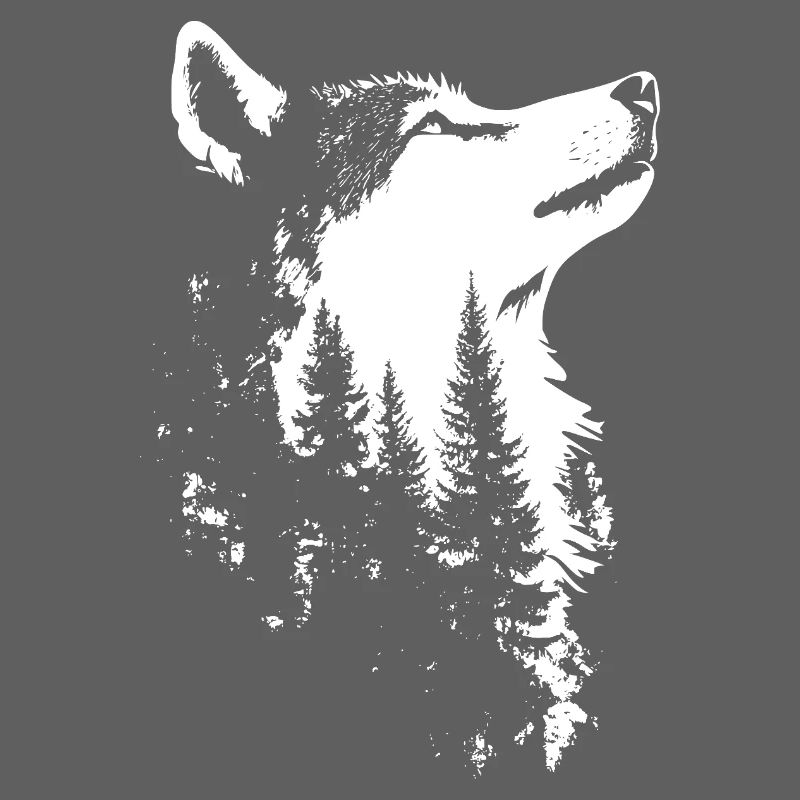 Nordic Wolf Forest Silhouette
