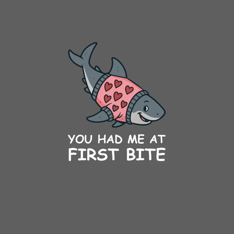 Pull requin avec cœur – Vous m’avez eu à la première bouchée