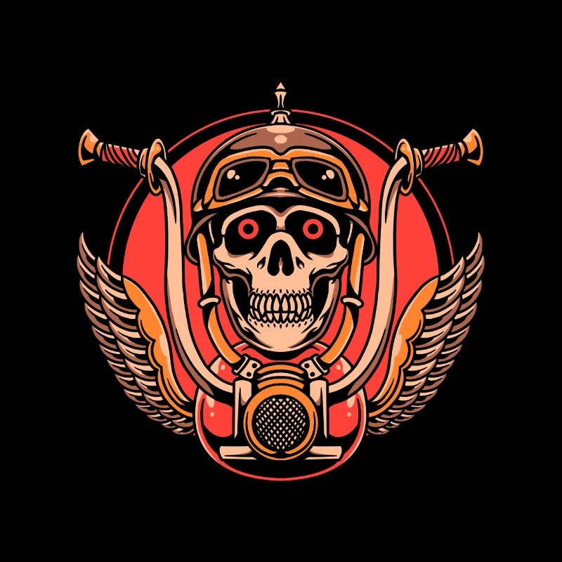 Skull Biker Chopper Motorrad Biker