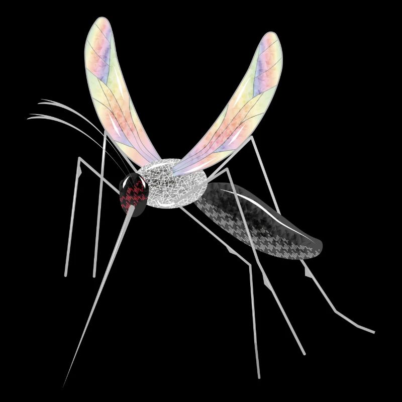 irisierende Zeichnung einer Stechmücke Mosquito