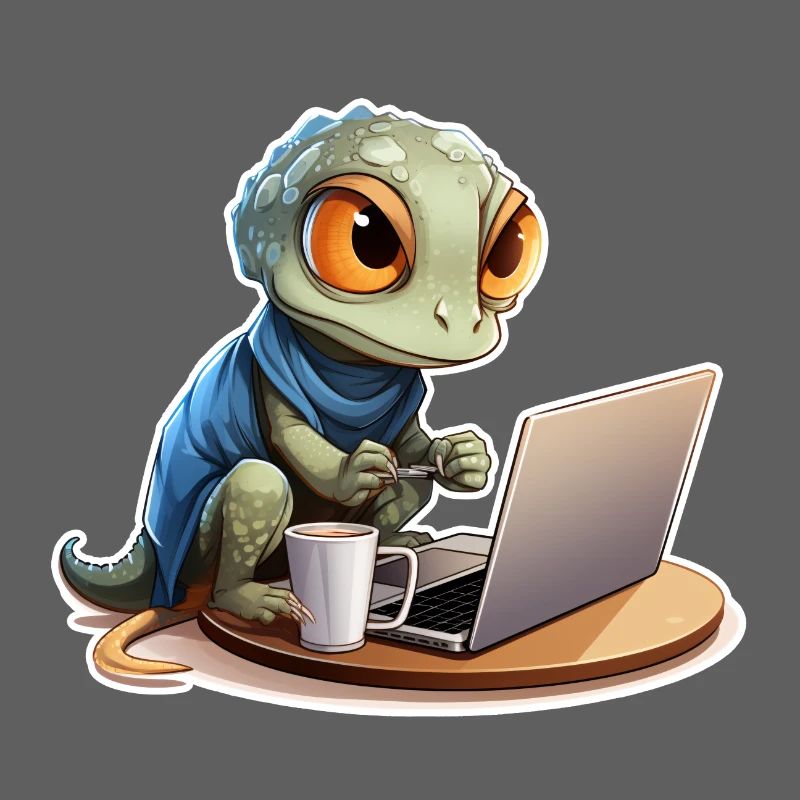 Chemise drôle de gecko gecko sur Internet Coffee Nerd