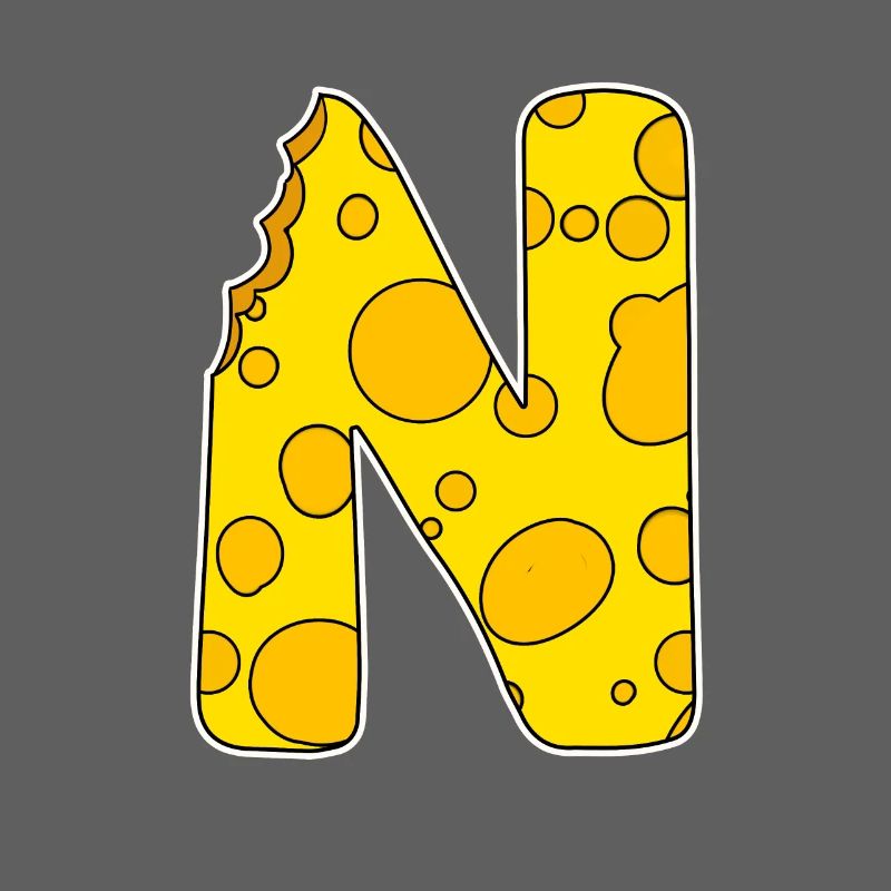 Buchstabe N - Anfangsbuchstabe N - Käse Motiv