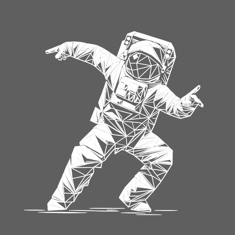 Danse géométrique en combinaison spatiale