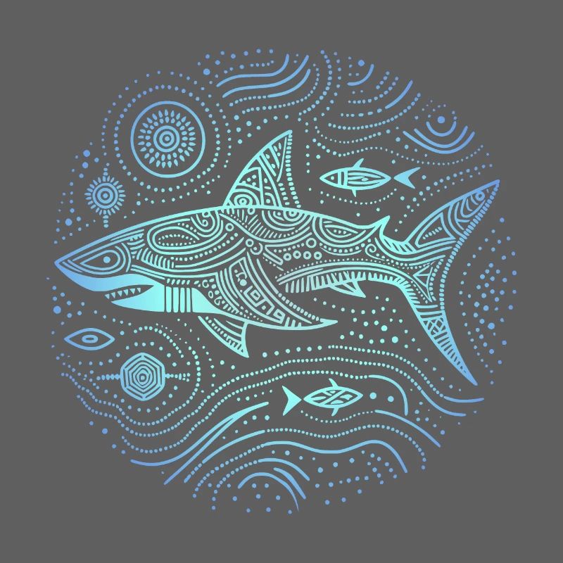 Shark Aboriginal Patterns Australia Shades Blue