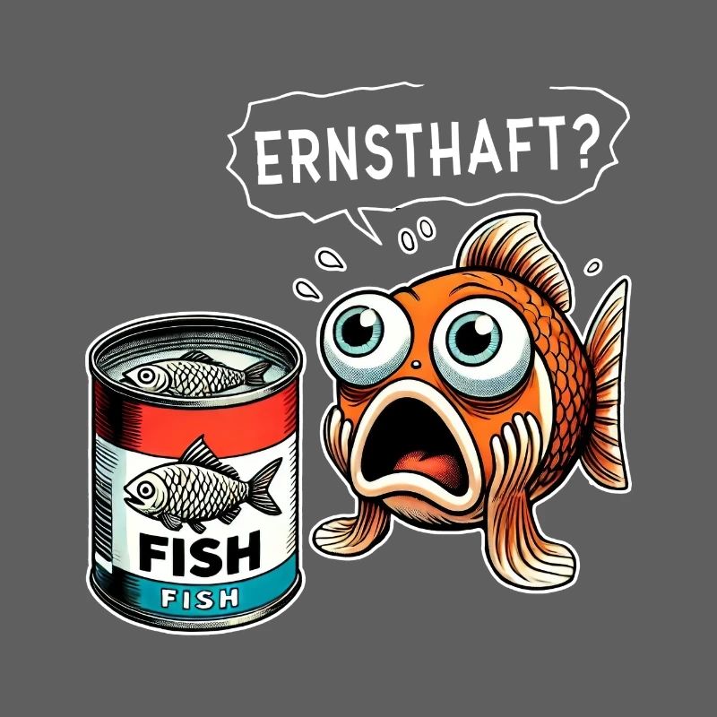 Design amusant de poisson en conserve