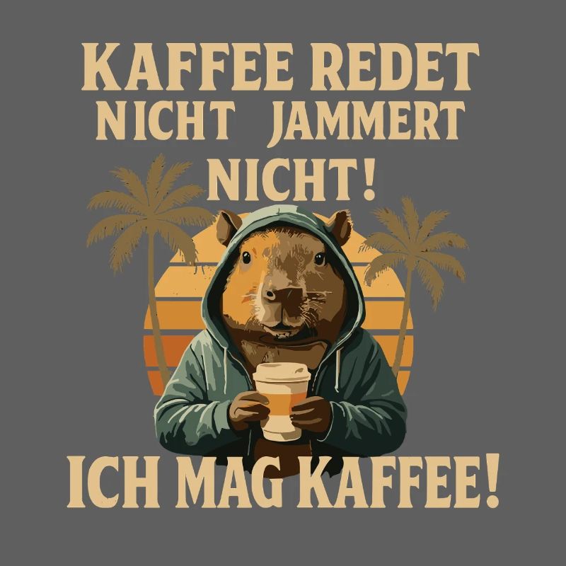 Capybara Kaffee Spruch Retro