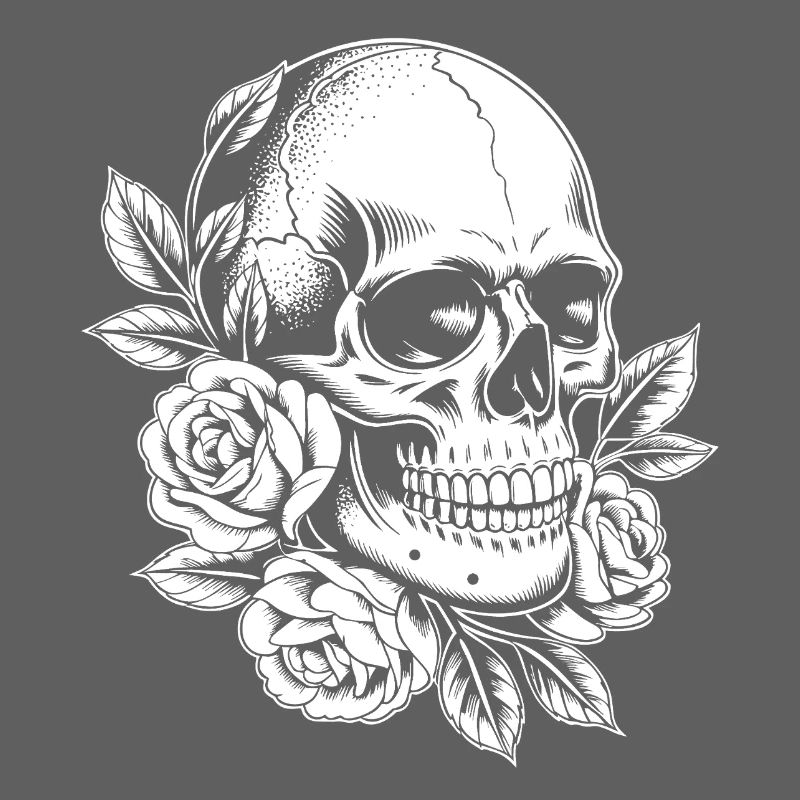 Crânes et roses