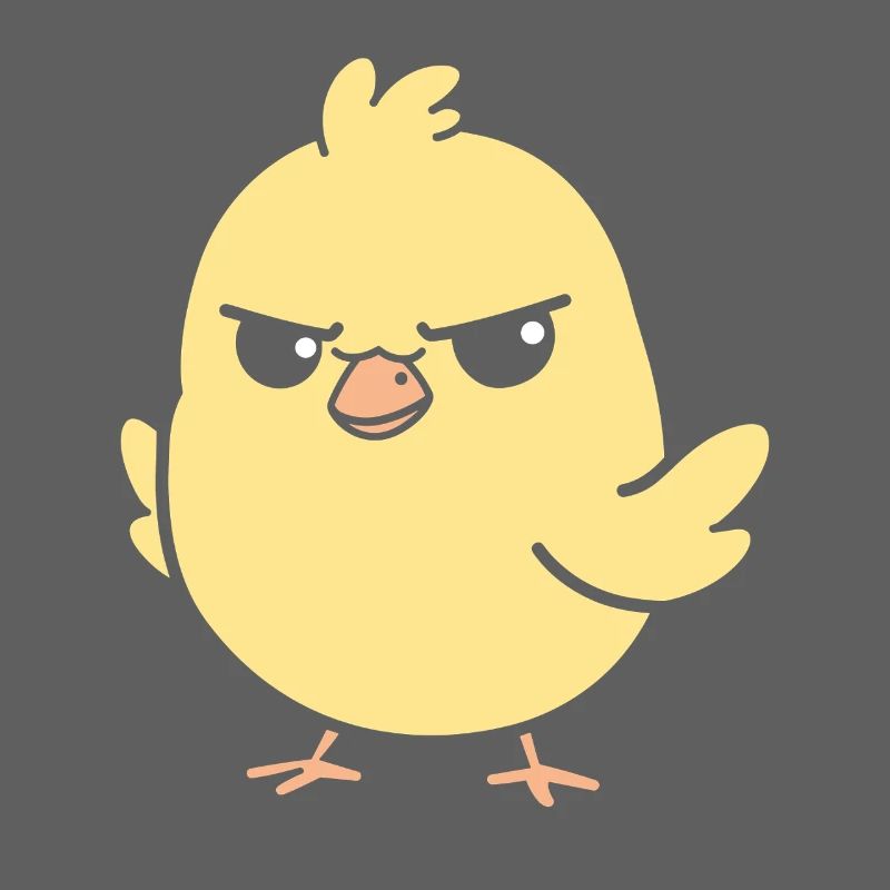 Yellow tenacious chick