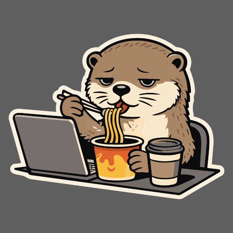 Pause déjeuner Office Otter – Travail & Conception de nouilles