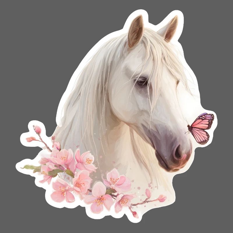 Cheval avec papillon