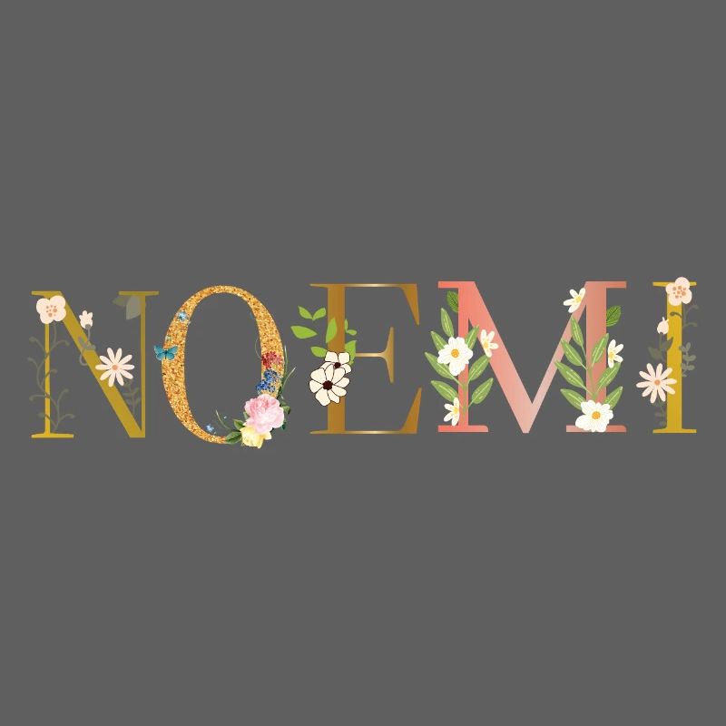 Le nom NOEMI décoré de fleurs
