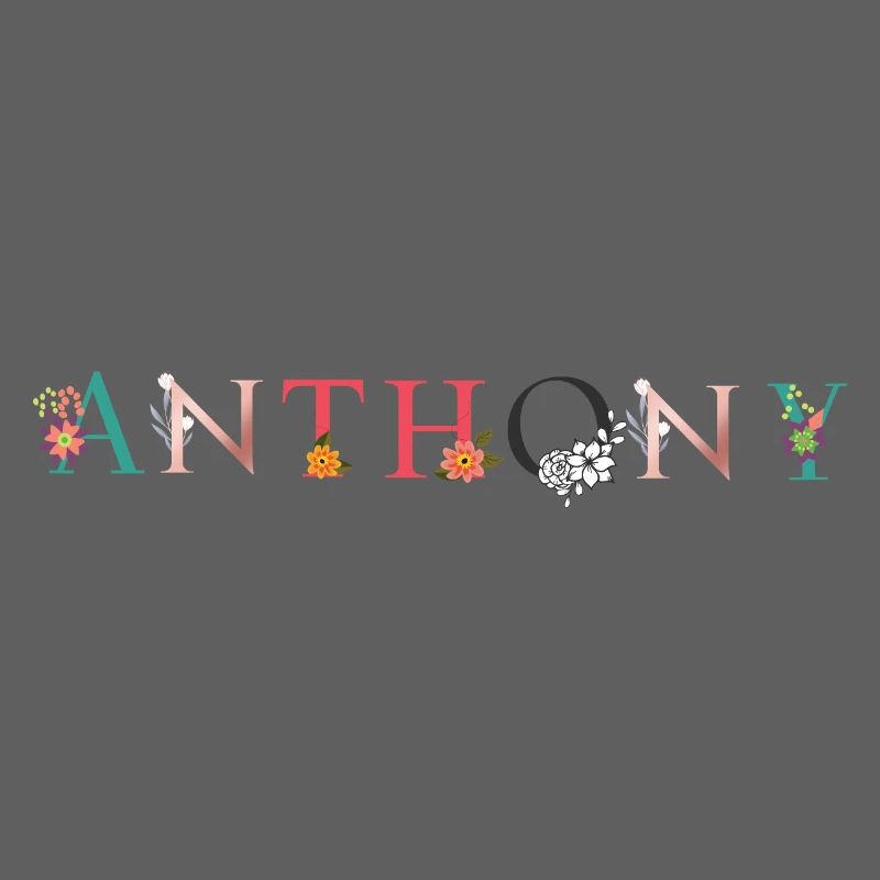 ANTHONY Nom Art avec fleurs brodées