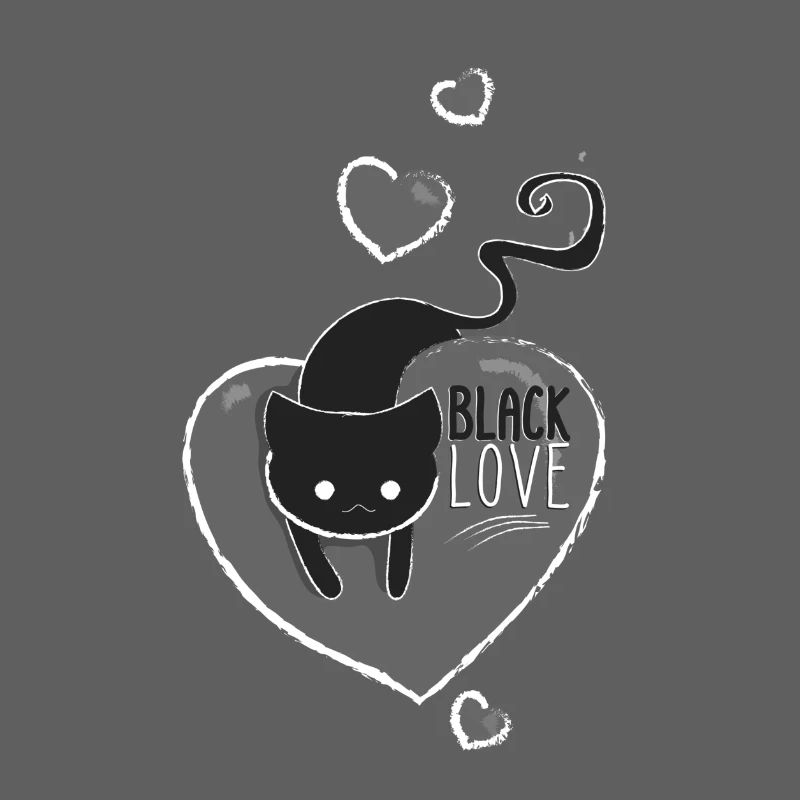 Black Love Gothic Cat