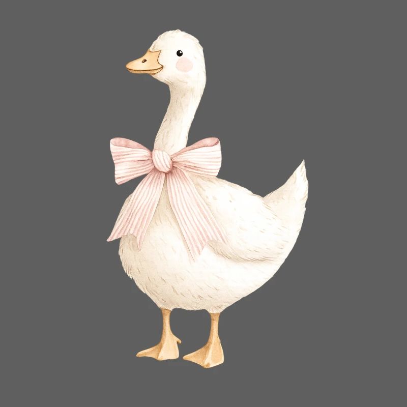 Ente mit rosa Schleife