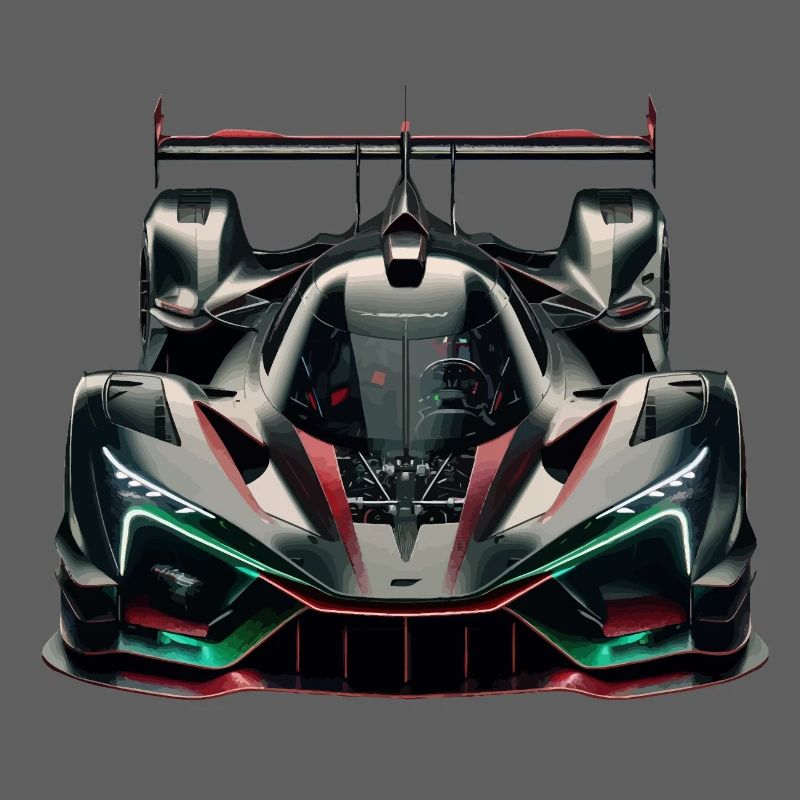 Extrem leistungsstarker, futuristischer, ultramoderner Rennwagen