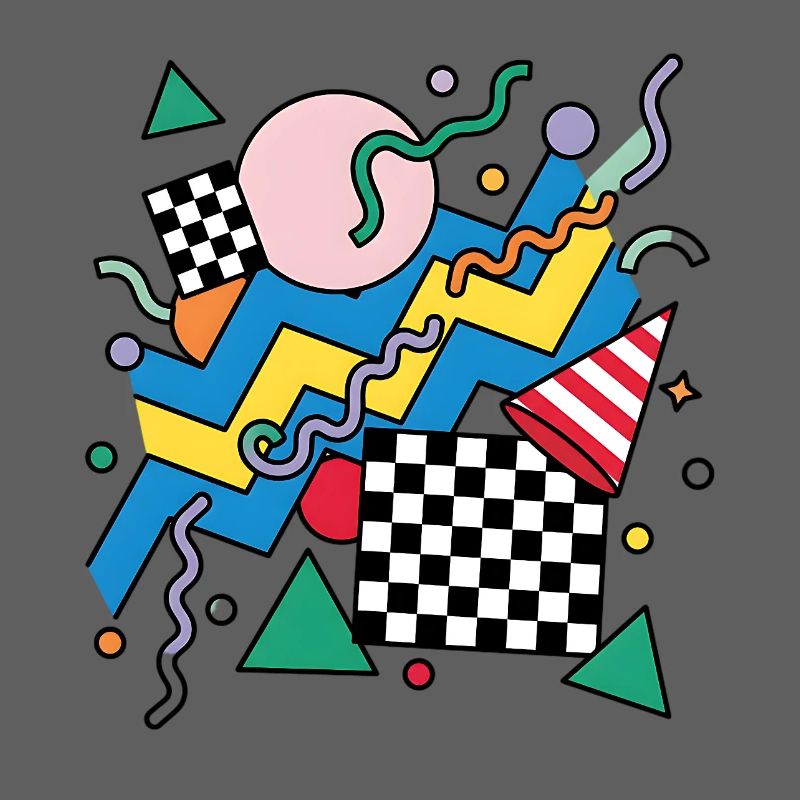 Geometric Neon Punk Pattern