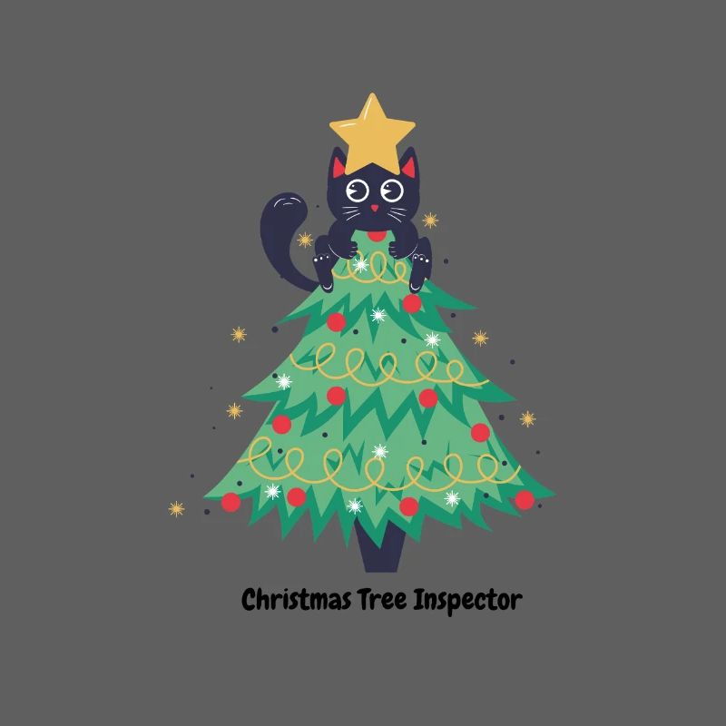 pull de noël chat dans sapin