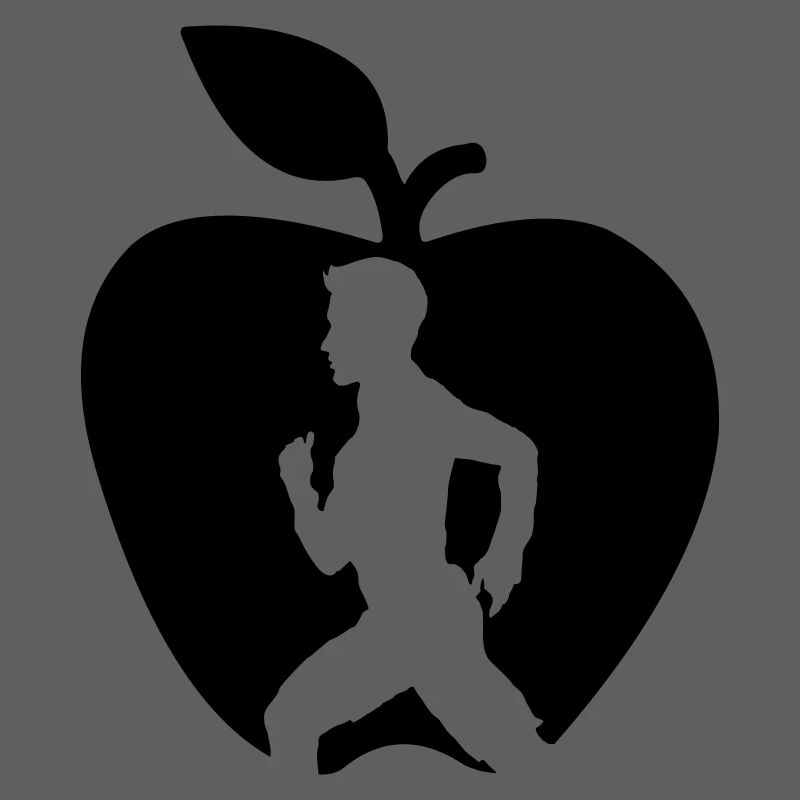 Healthy fruit runner cut out in apple