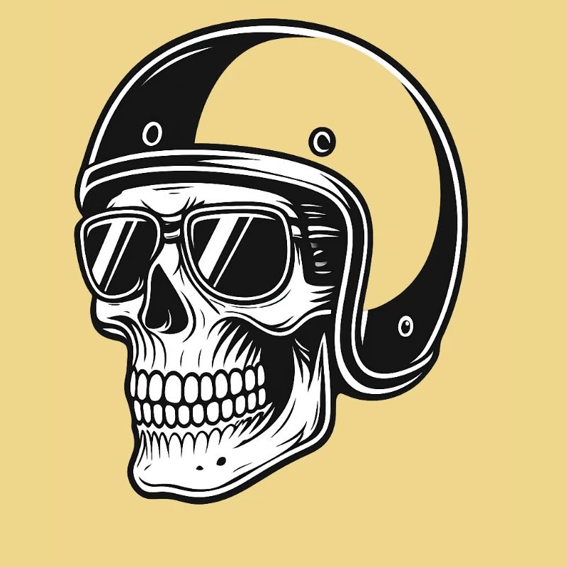 Skeleton biker with helmet image