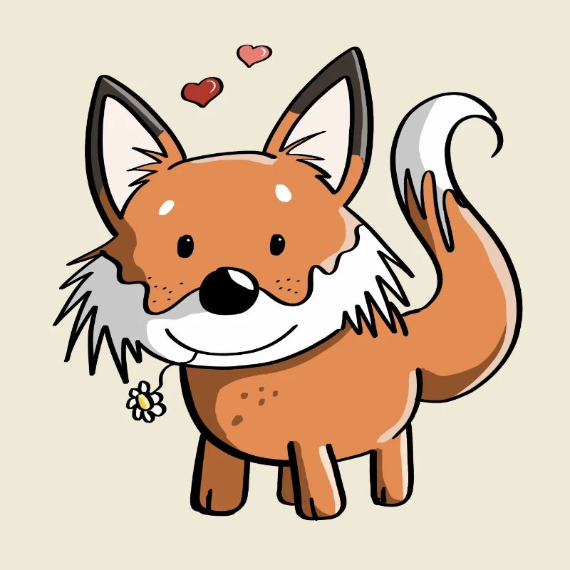 Fox with flower - foxes - red fox - predator