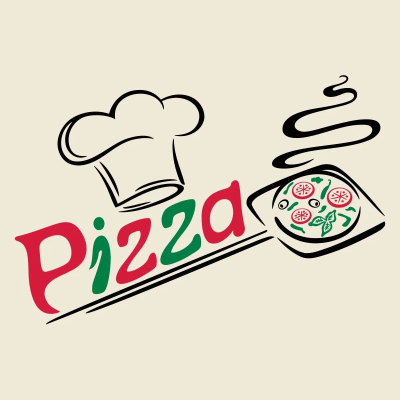 Pizza Bäcker mit Kochmütze, chef hat