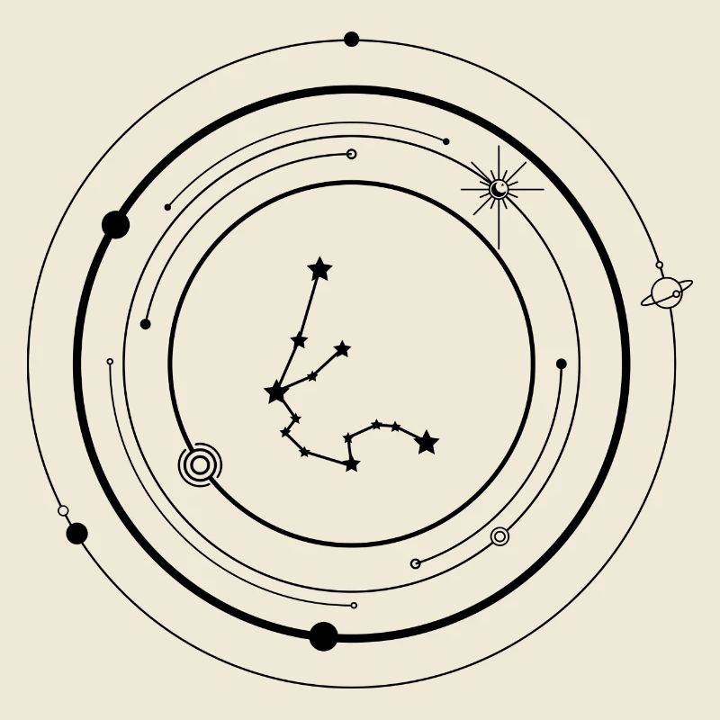 Constellation de points en éclat d’étoile