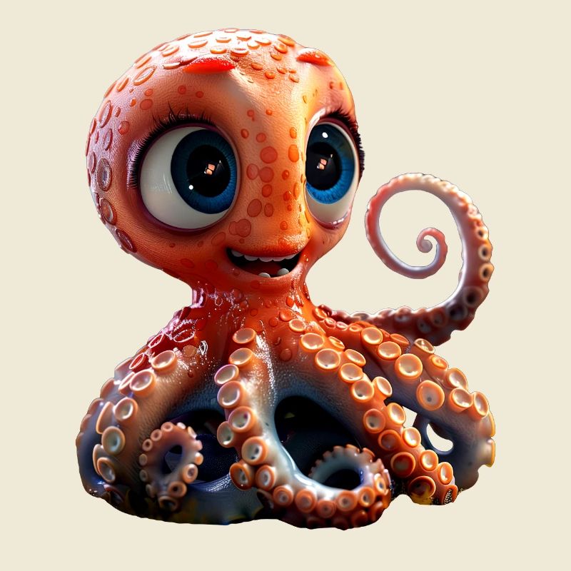 Octopus Small Octopus Cuttlefish Cute Octopus