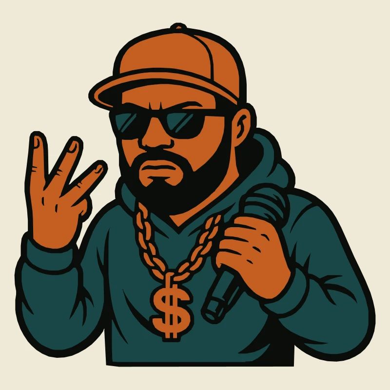Rappeur – micro à la main, style dans le sang