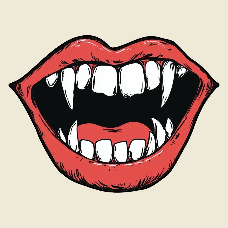 vampire mouth, sharp teeth, bite