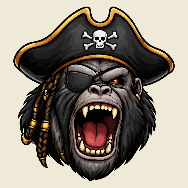 Gorille pirate avec cache-œil