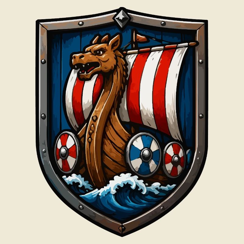Wikinger Drachenboot Schild