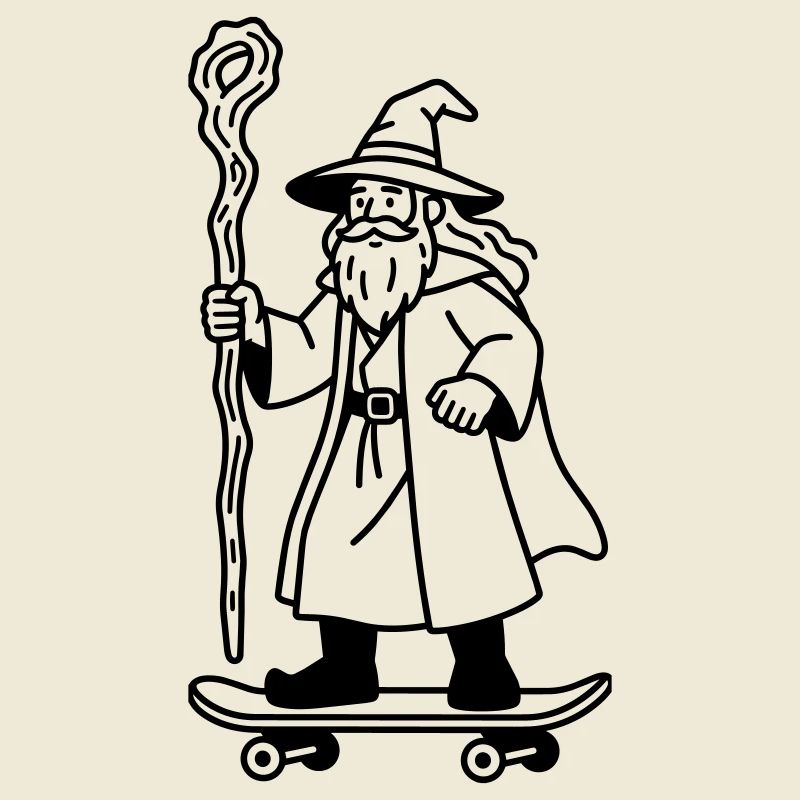 Wizard sur skateboard