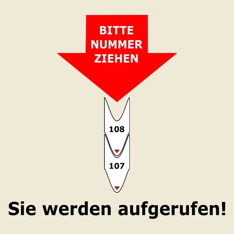 Bitte eine Nummer ziehen - Sie werden aufgerufen
